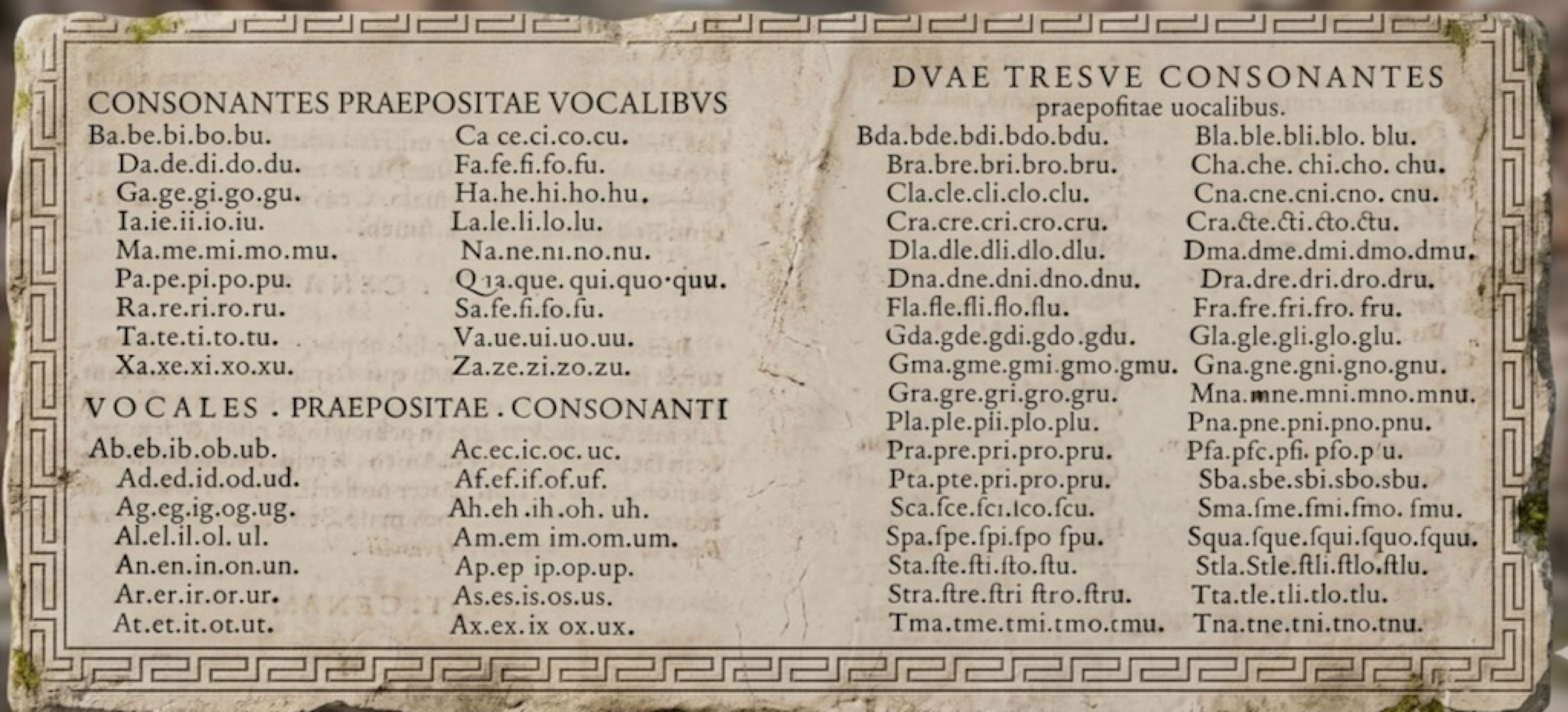 Excerpt from a Latin Syllabary from 1575