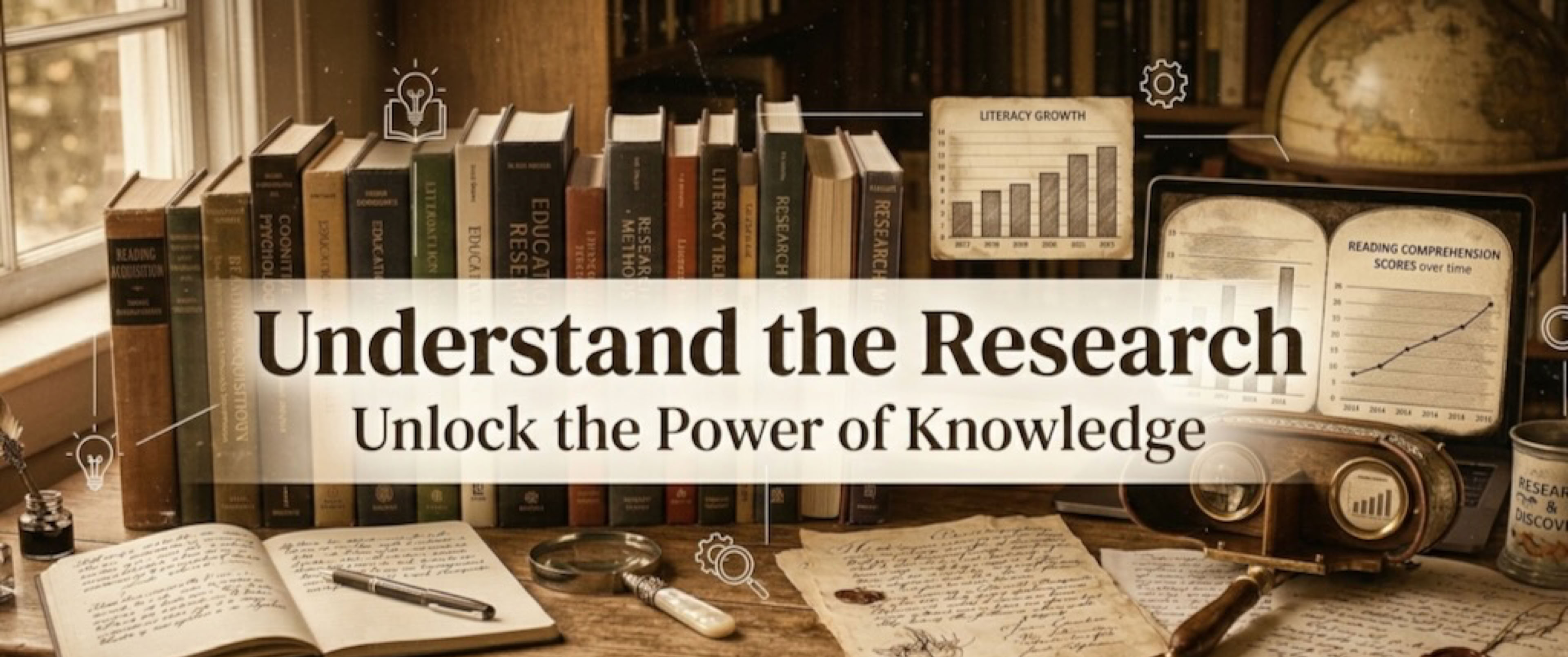 Picture of research, graphs.